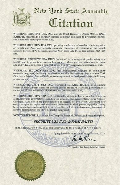 Citation from New York State
